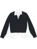 sacai cardigan-layered top - Black