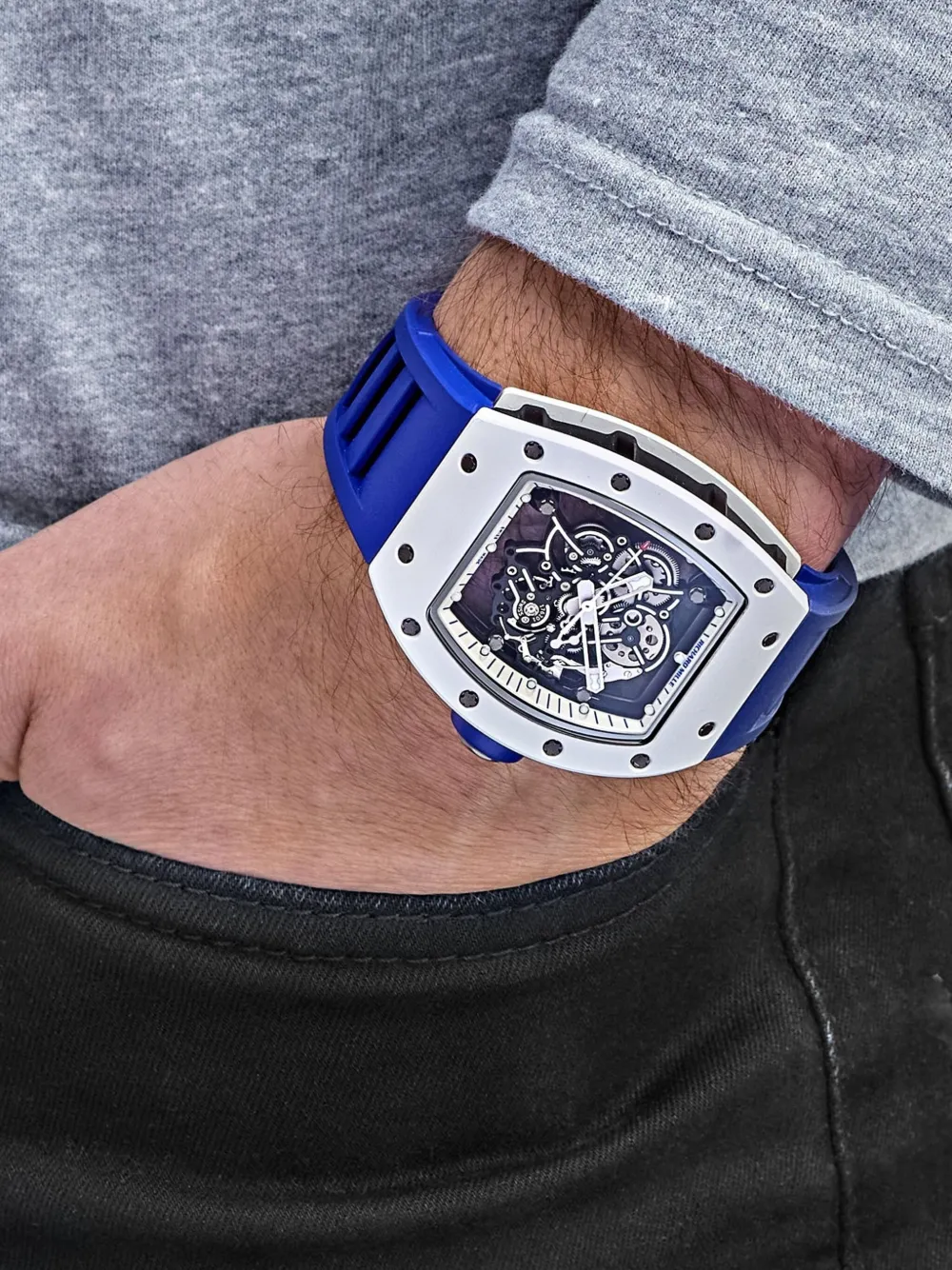 Richard Mille 2015 pre-owned RM 055 Bubba Watson Japan Edition 43mm - Blauw