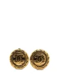 CHANEL Pre-Owned 20th Century Gold Plated CC Round Clip On Earrings costume earrings