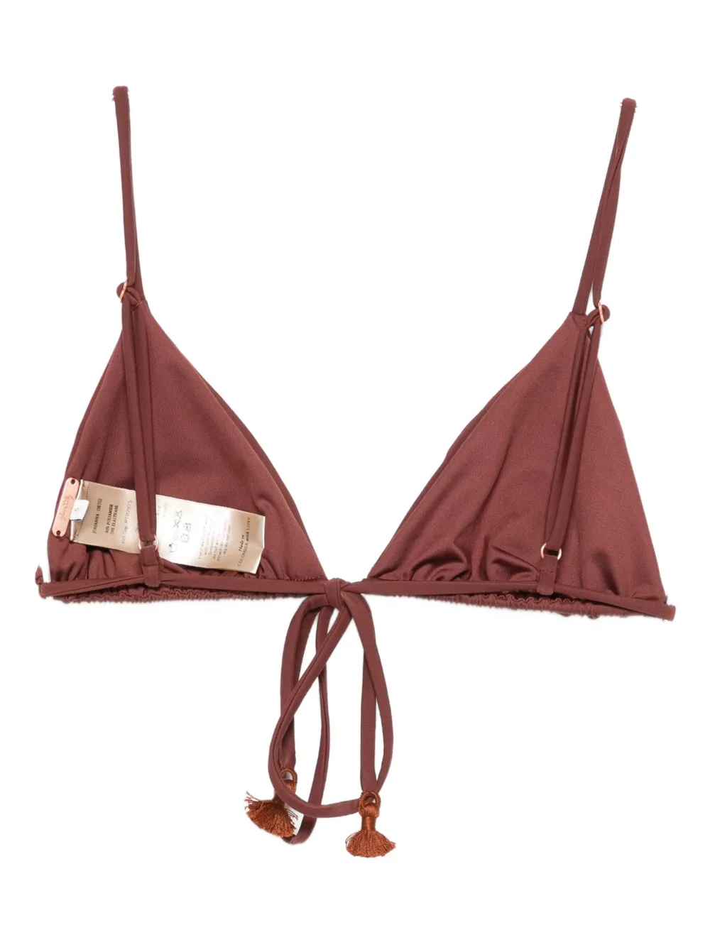 Johanna Ortiz Heatwave Palm-tree Triangle Bikini Top In Brown