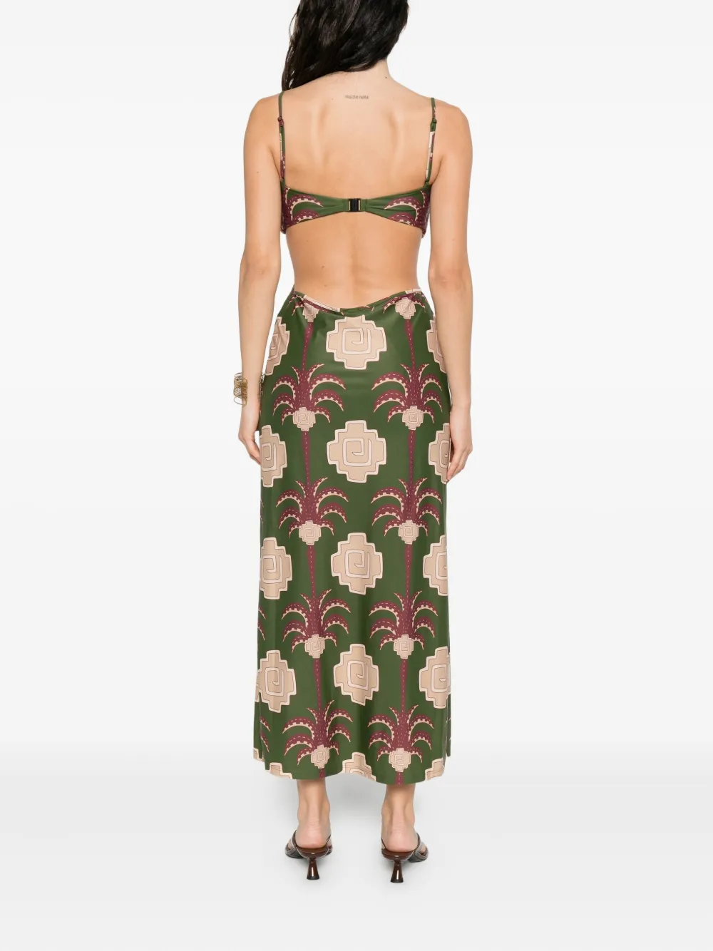 Johanna Ortiz Jungle Geometry midi dress Groen