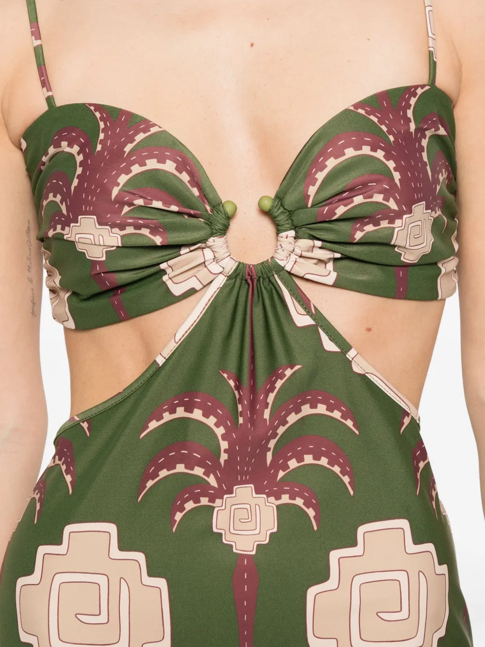 Johanna Ortiz Jungle Geometry midi dress Groen