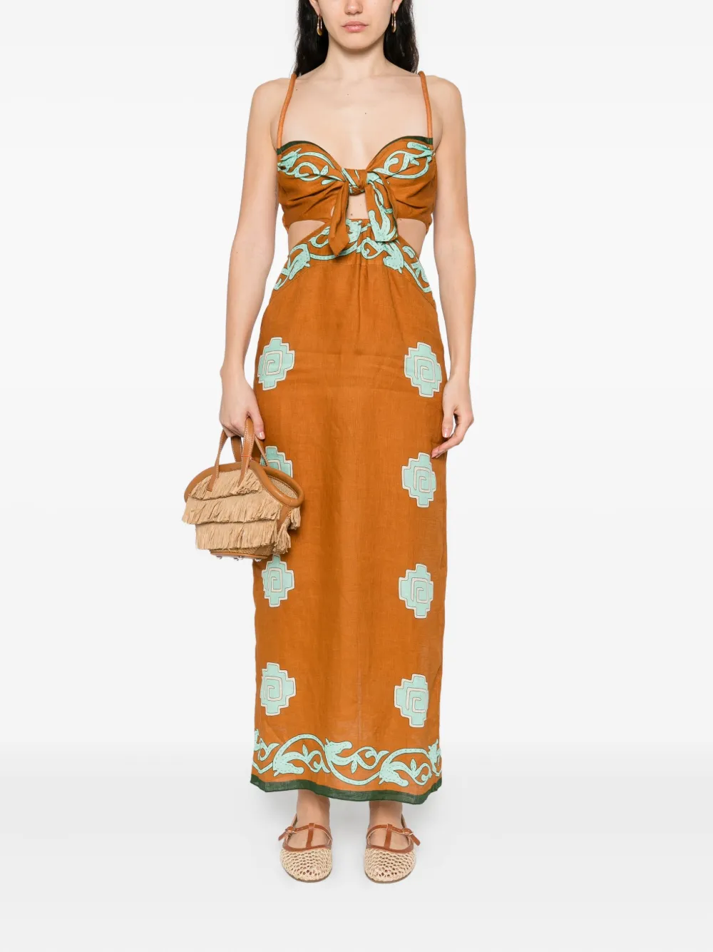 Johanna Ortiz Los Siete Mares midi dress - Bruin