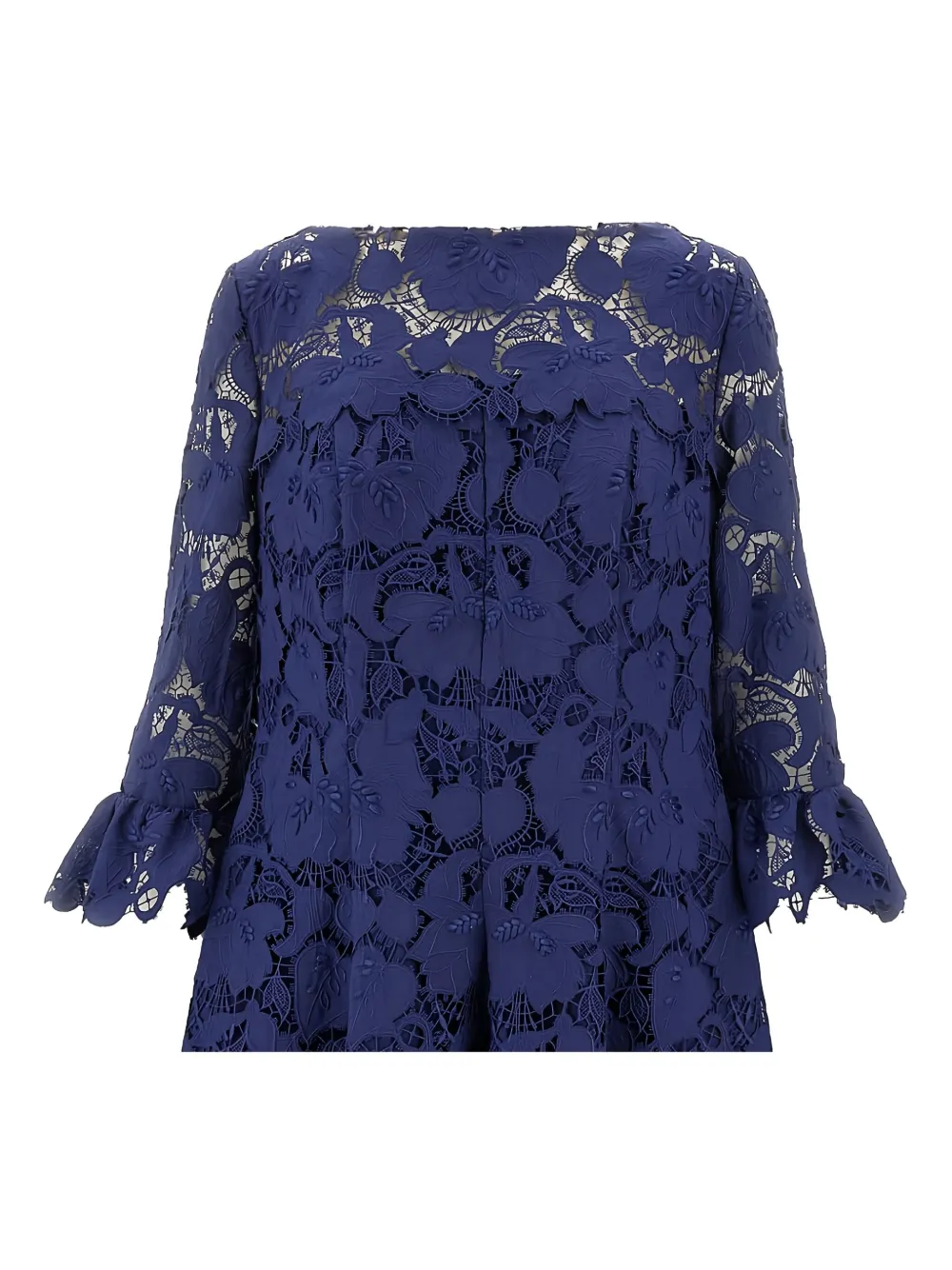 Talbot Runhof Midi-jurk met kant Blauw