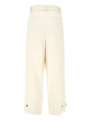パンツ MSGM Woman Pants Cream 3841MDP06257126 02 Pants and shorts for women: casual, fashion - MSGM Official