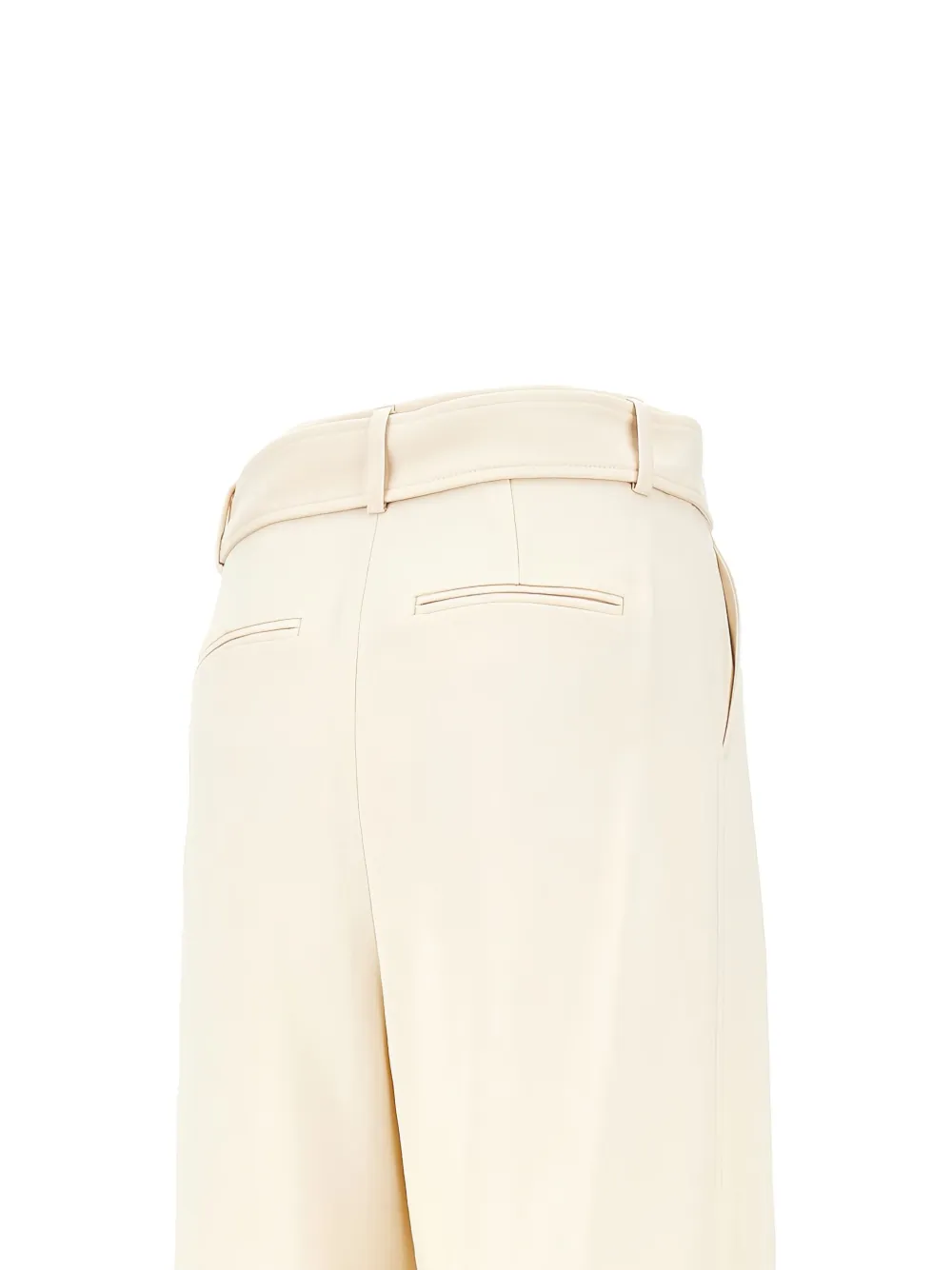 Shop Msgm Belted Trousers In Neutrals