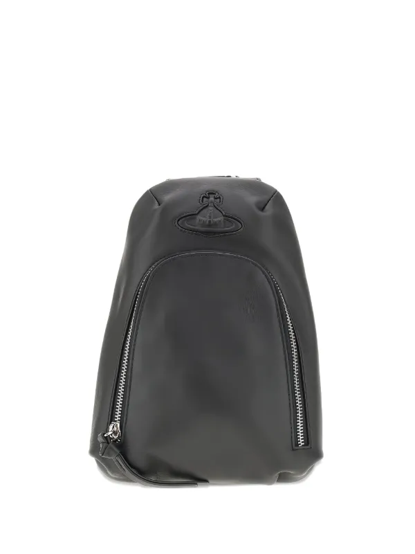 Vivienne Westwood Zippered Leather Cross Body Bag | Black