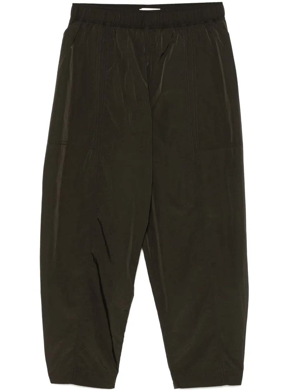 elasticated-waistband tapered trousers