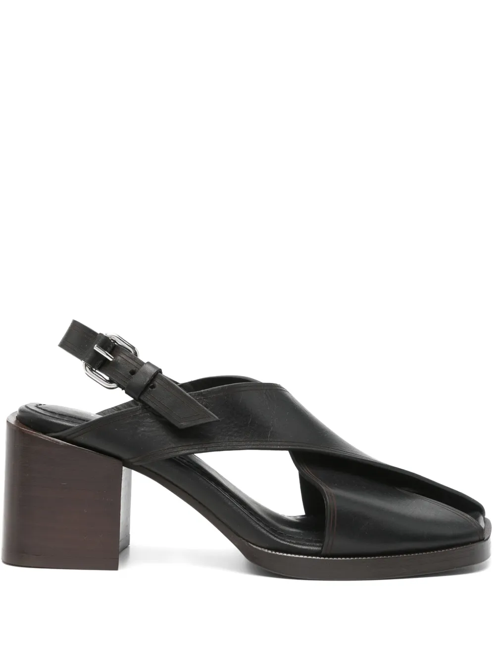 LEMAIRE 65mm leather sandals Black