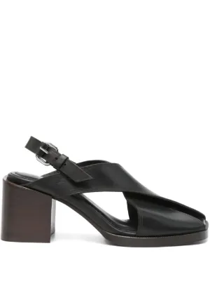 サンダル・ミュール LEMAIRE CROSS PUMP SANDALS LEMAIRE Leather sandals | NET-A-PORTER