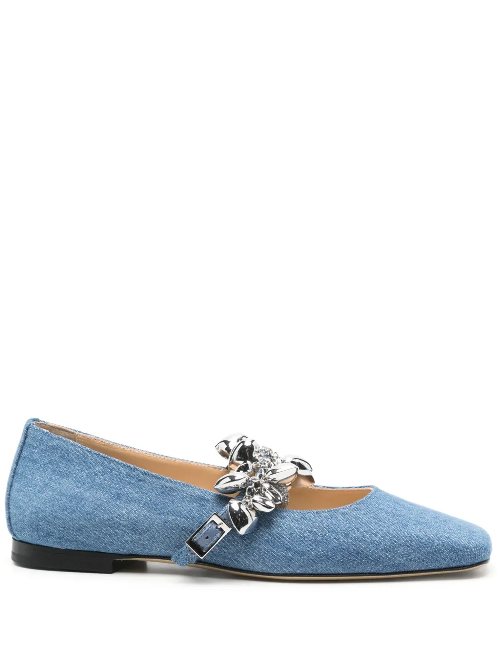 MACH & MACH heart-charm ballet flats Blue