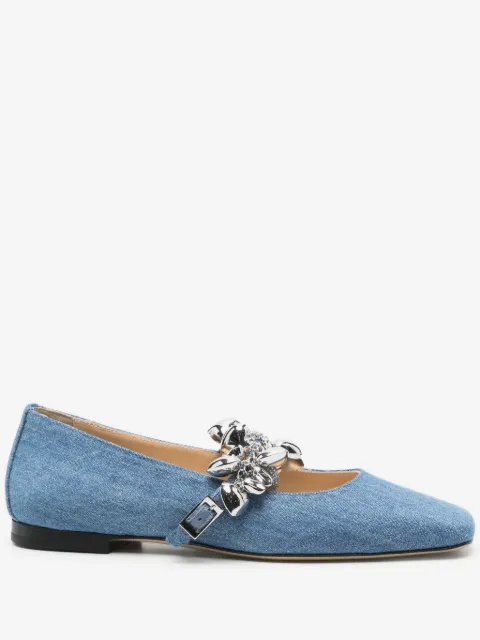 MACH & MACH heart-charm ballet flats 