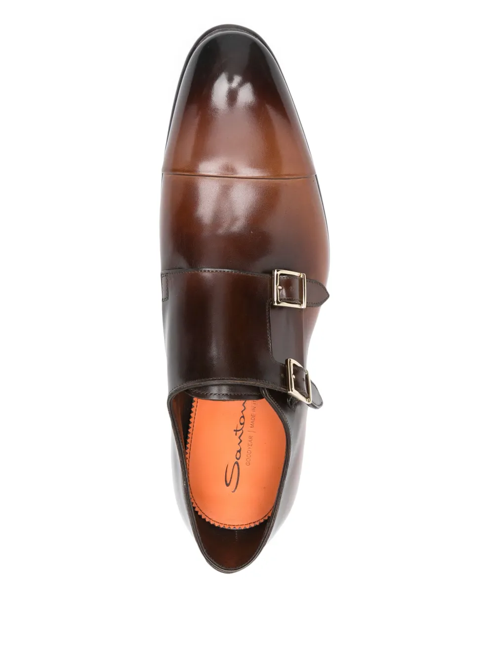 Santoni Leren gespschoenen Bruin