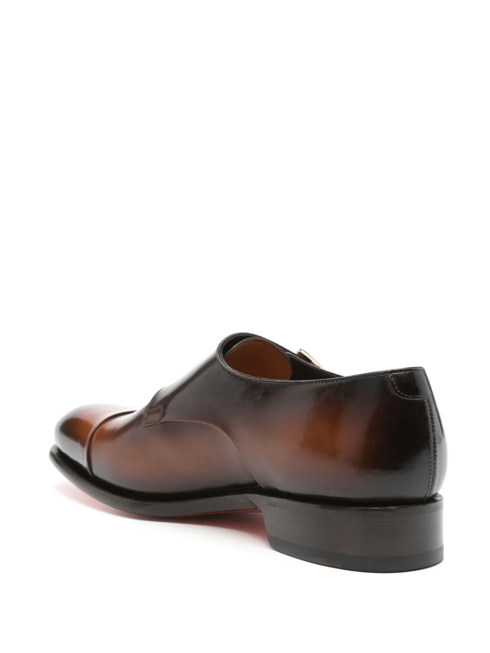 Santoni Leren gespschoenen Bruin