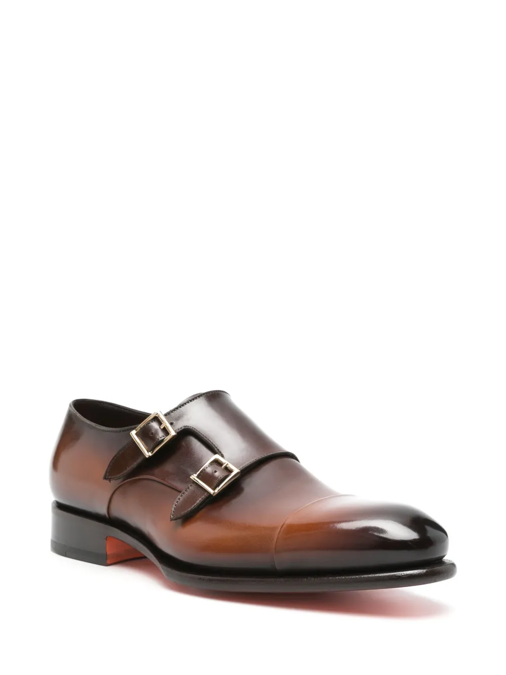 Santoni Leren gespschoenen - Bruin
