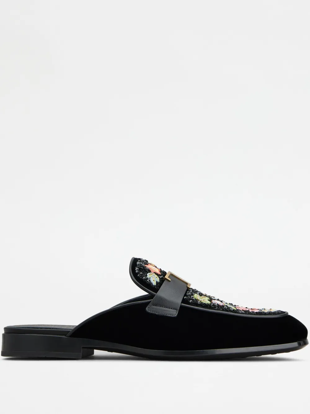 Tod's velvet slippers Zwart