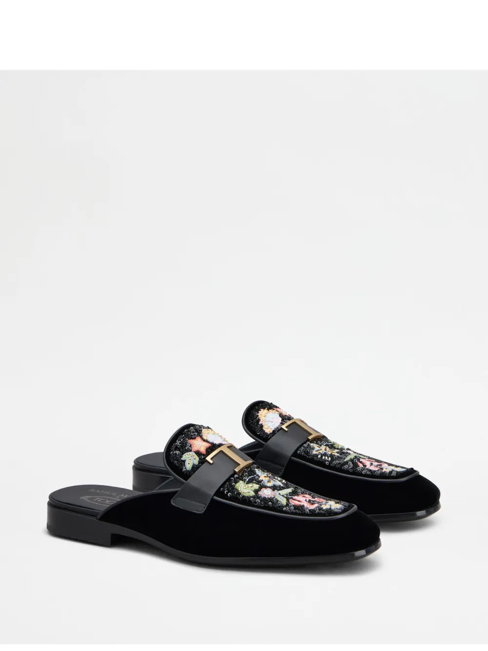 Tod's velvet slippers Zwart