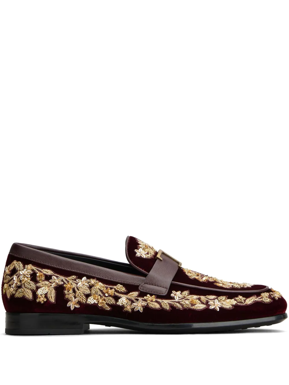 Tod's velvet loafers Rood