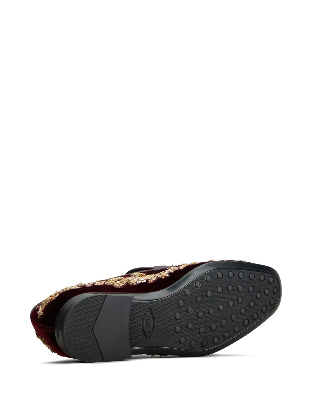 Tod's velvet loafers Rood