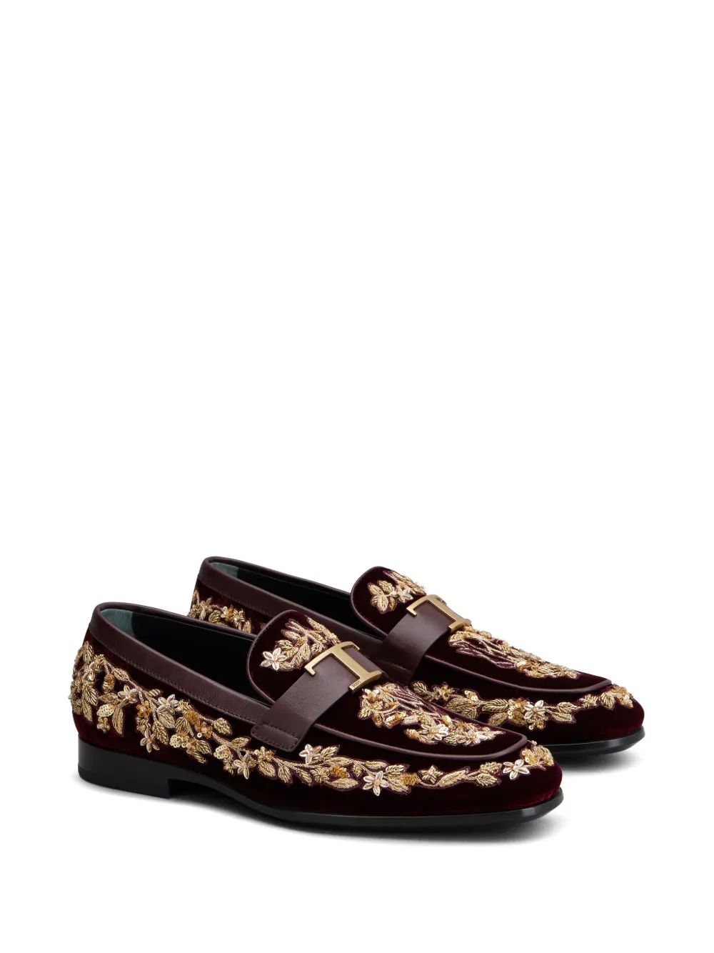 Tod's velvet loafers Rood