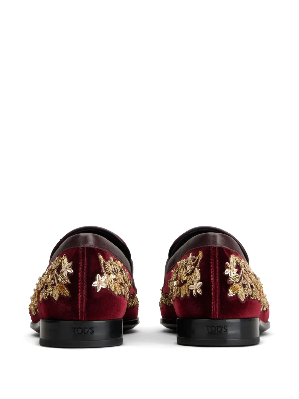 Tod's velvet loafers Rood