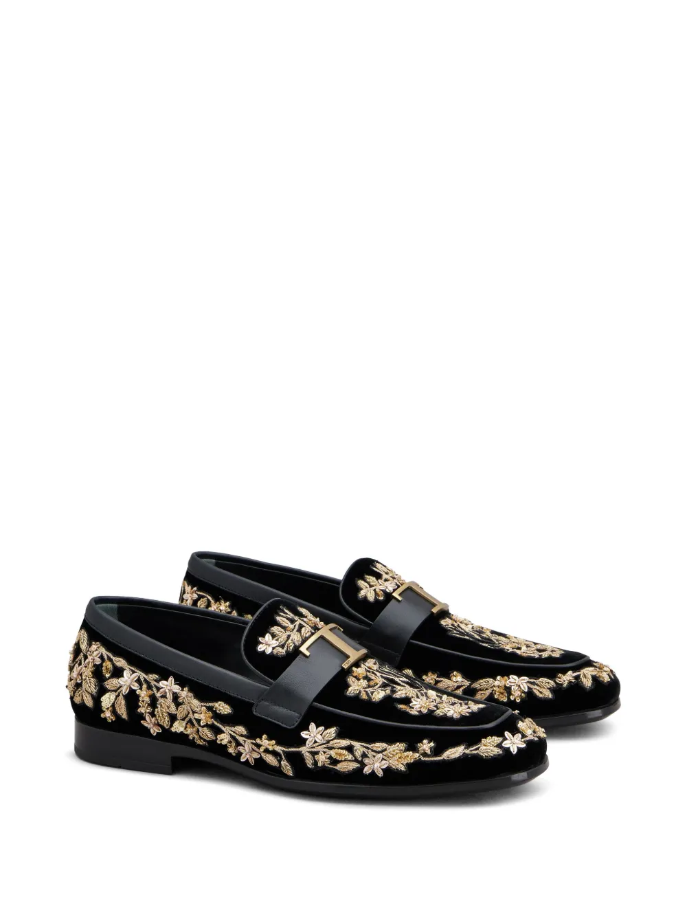 Tod's leather loafers Black