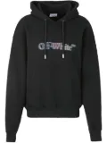 Off-White logo-print hoodie - Black