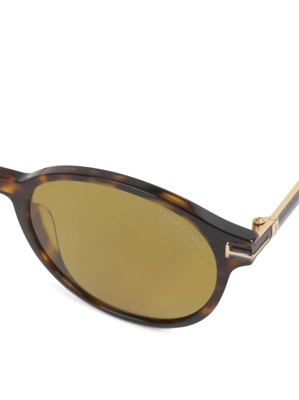 TOM FORD Zonnebril met rond montuur Bruin