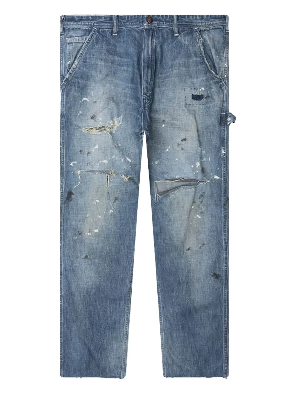 SAINT MXXXXXX Painter splattered jeans BLUE