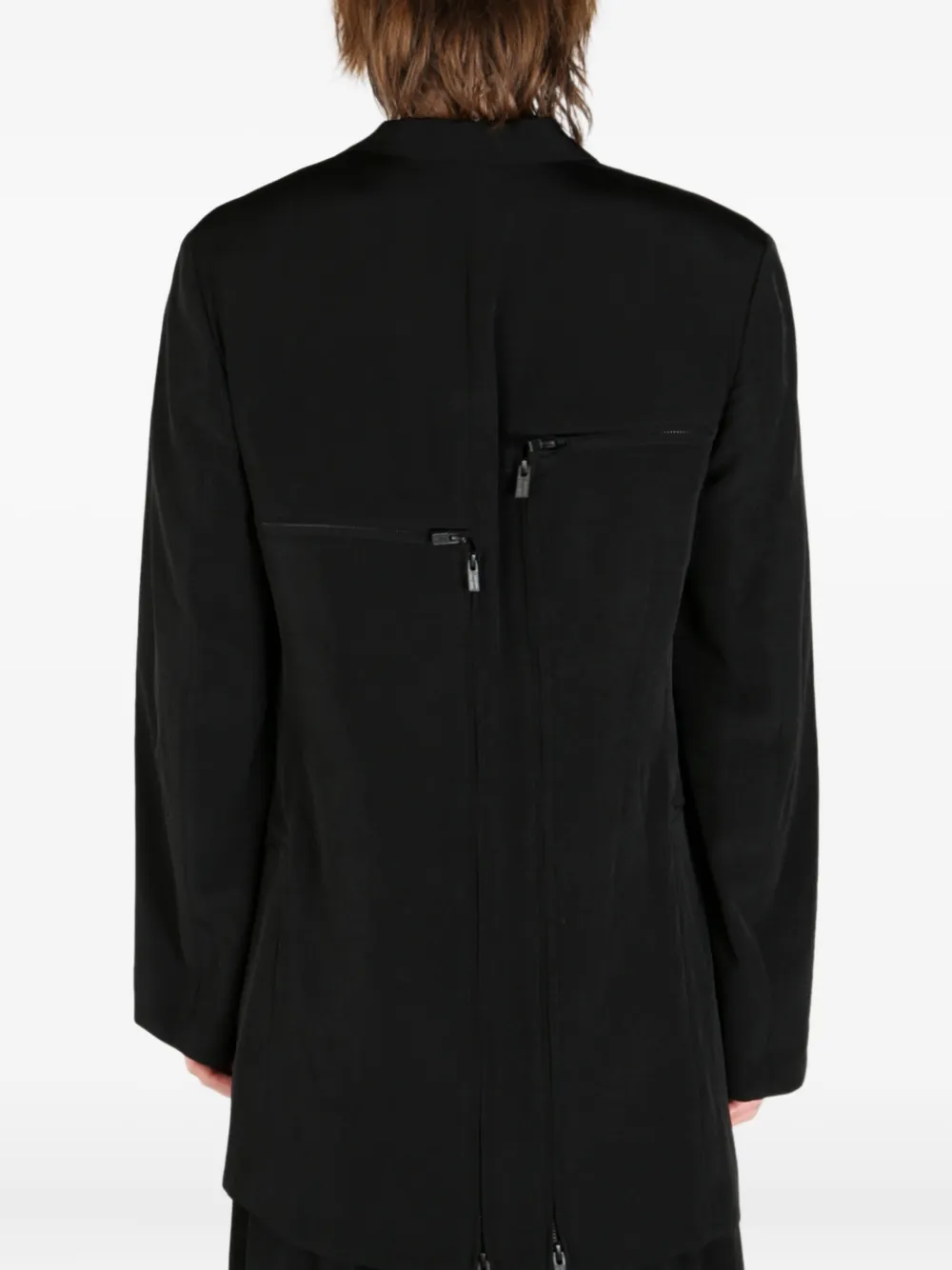 Yohji Yamamoto zip-detail blazer Zwart
