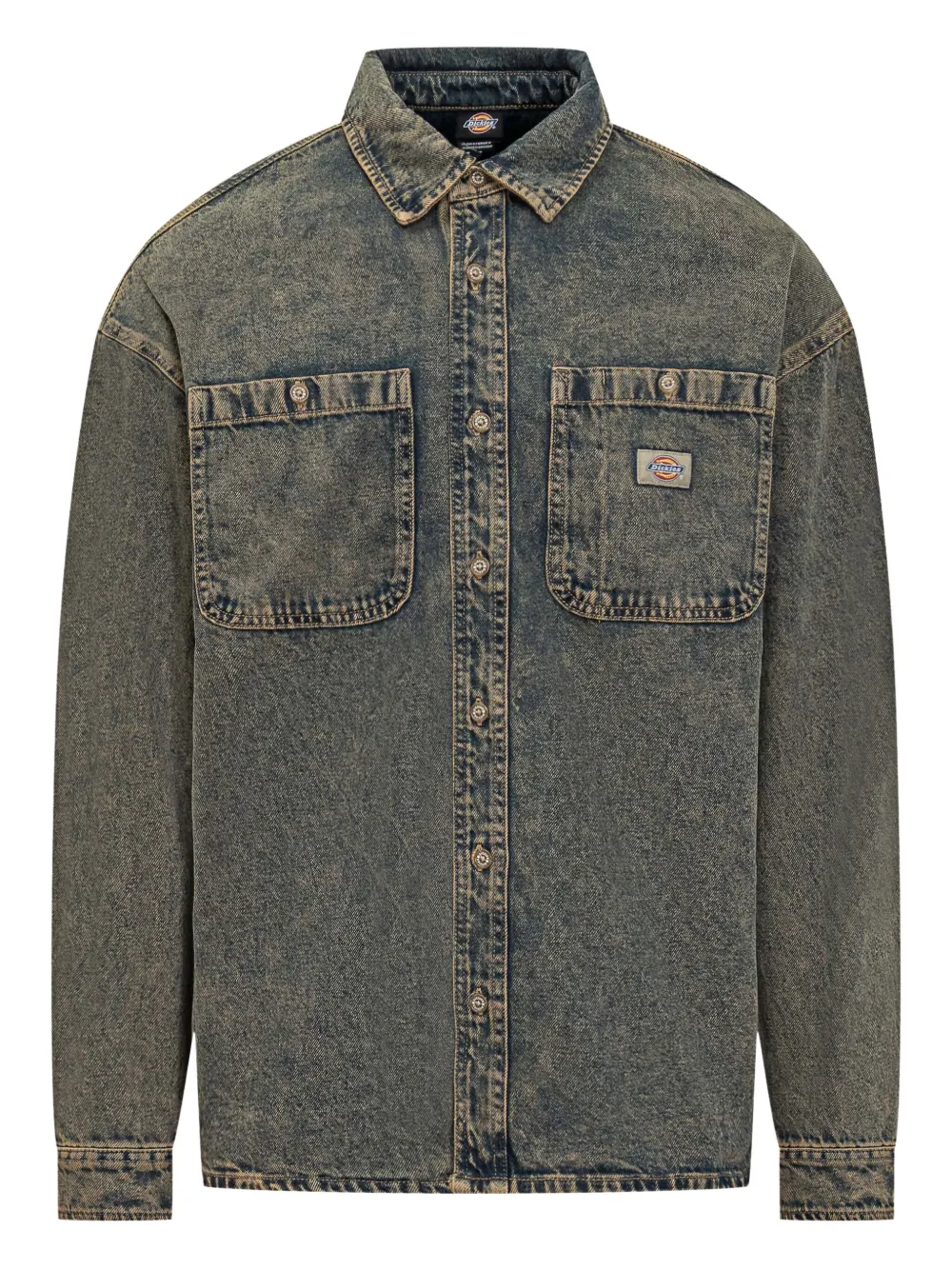Dickies Distressed Denim Shirt In Gray