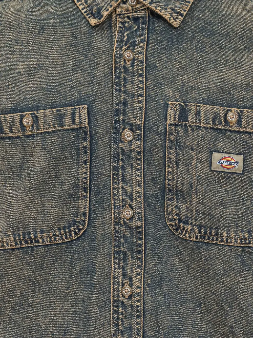 Dickies Distressed Denim Shirt In Gray