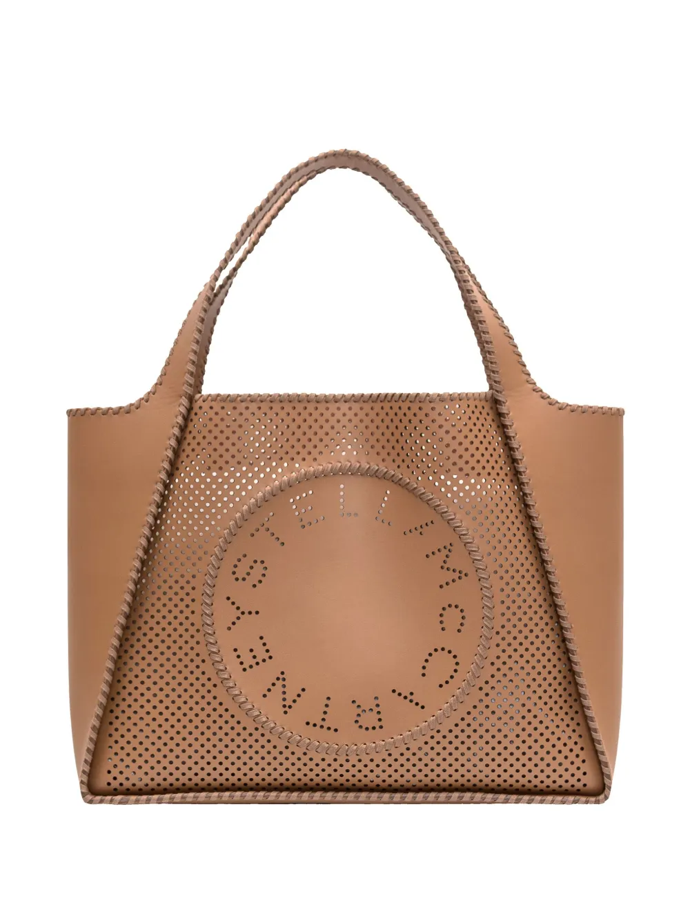 Stella McCartney Shopper met geperforeerd logo Bruin