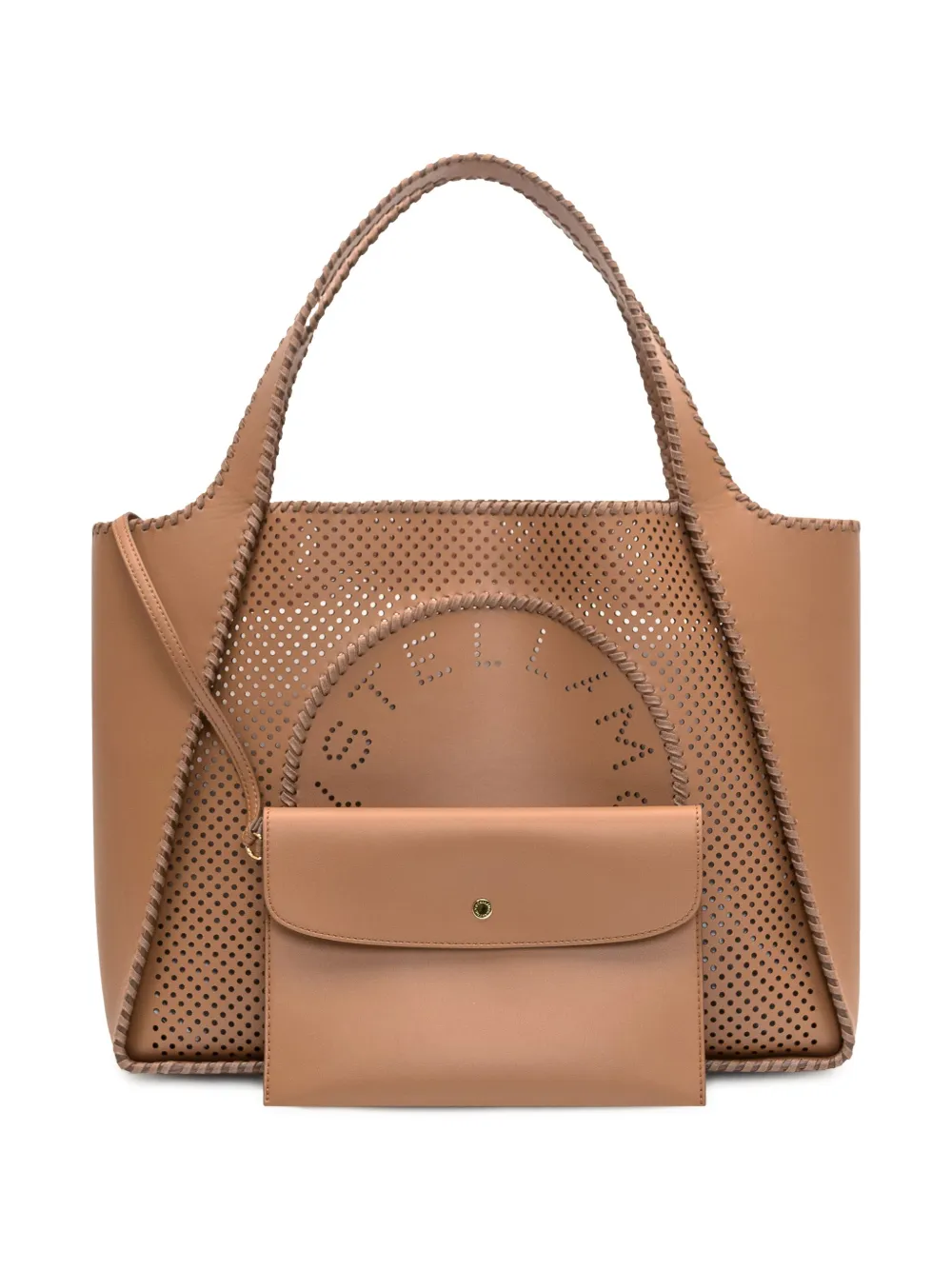 Stella McCartney Shopper met geperforeerd logo Bruin