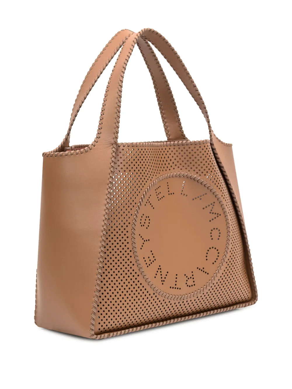 Stella McCartney Shopper met geperforeerd logo Bruin