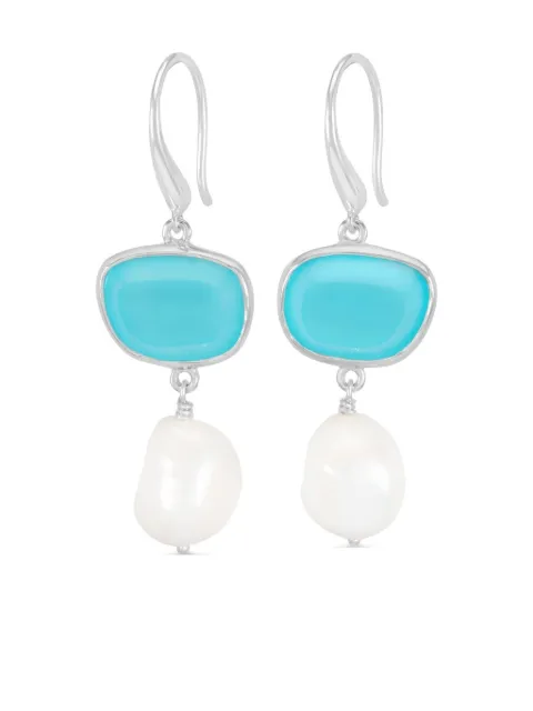 DOWER AND HALL pebble pearl drop earrings
