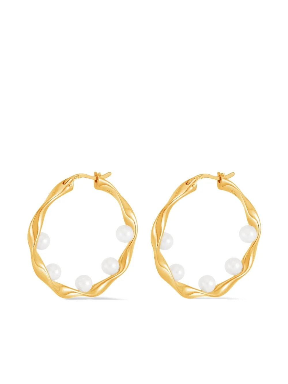 waterfall baroque pearl hoop earrings