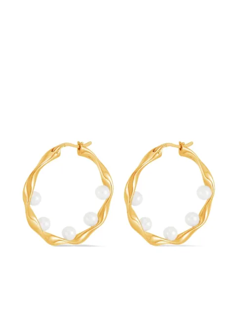 DOWER AND HALL waterfall baroque pearl hoop earrings
