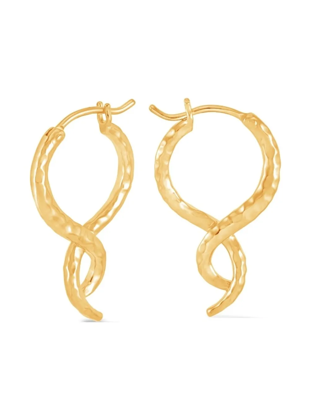 small entwined double twist hoop earrings