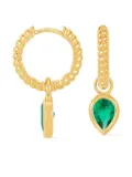 DOWER AND HALL twist huggie charm hoop earrings - Gold