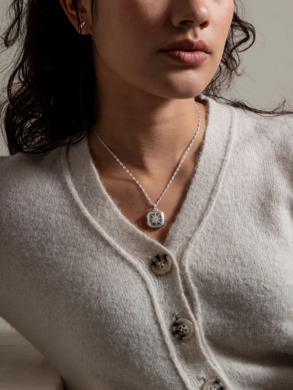 Dower & Hall Women's Sapphire Stellar Locket In Silver In Silver
