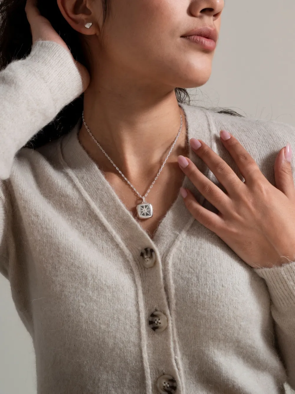 Dower & Hall Women's Sapphire Stellar Locket In Silver In Silver