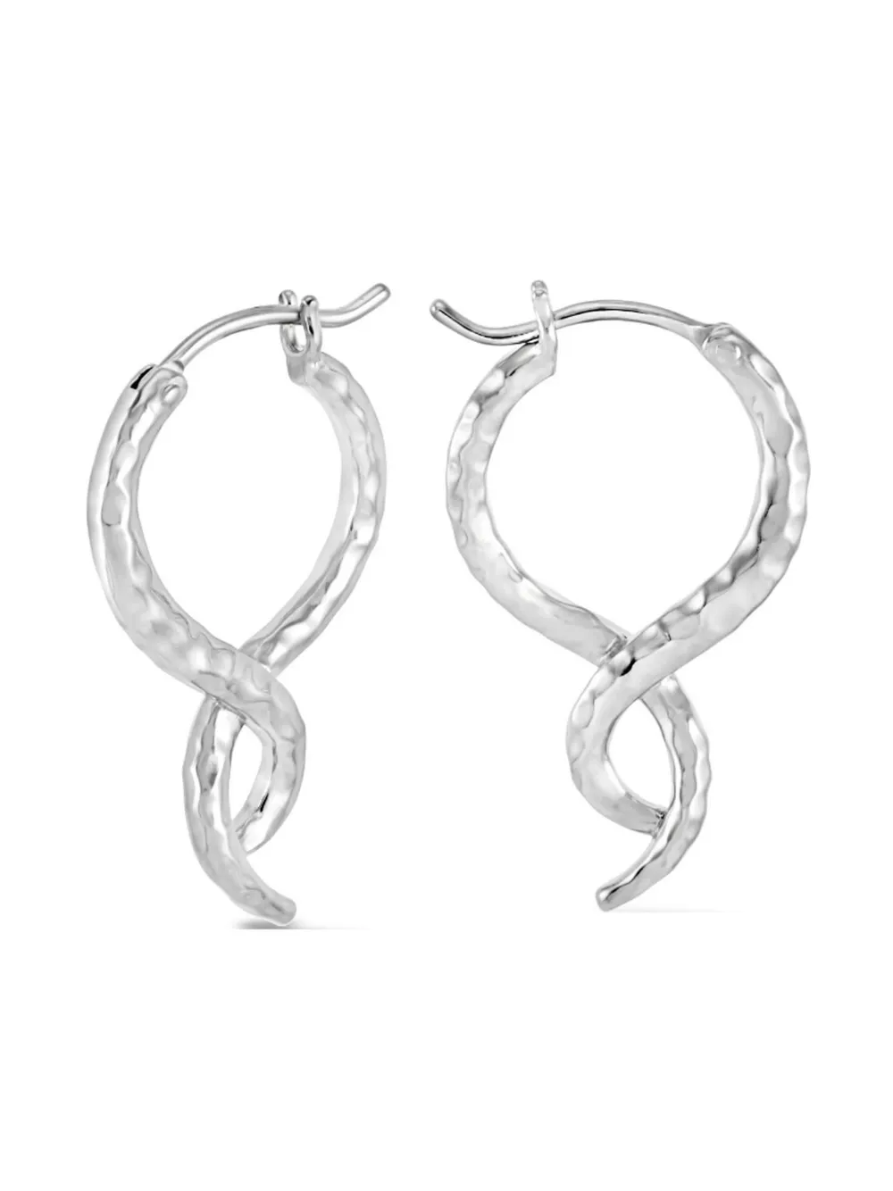 small entwined double twist hoop earrings