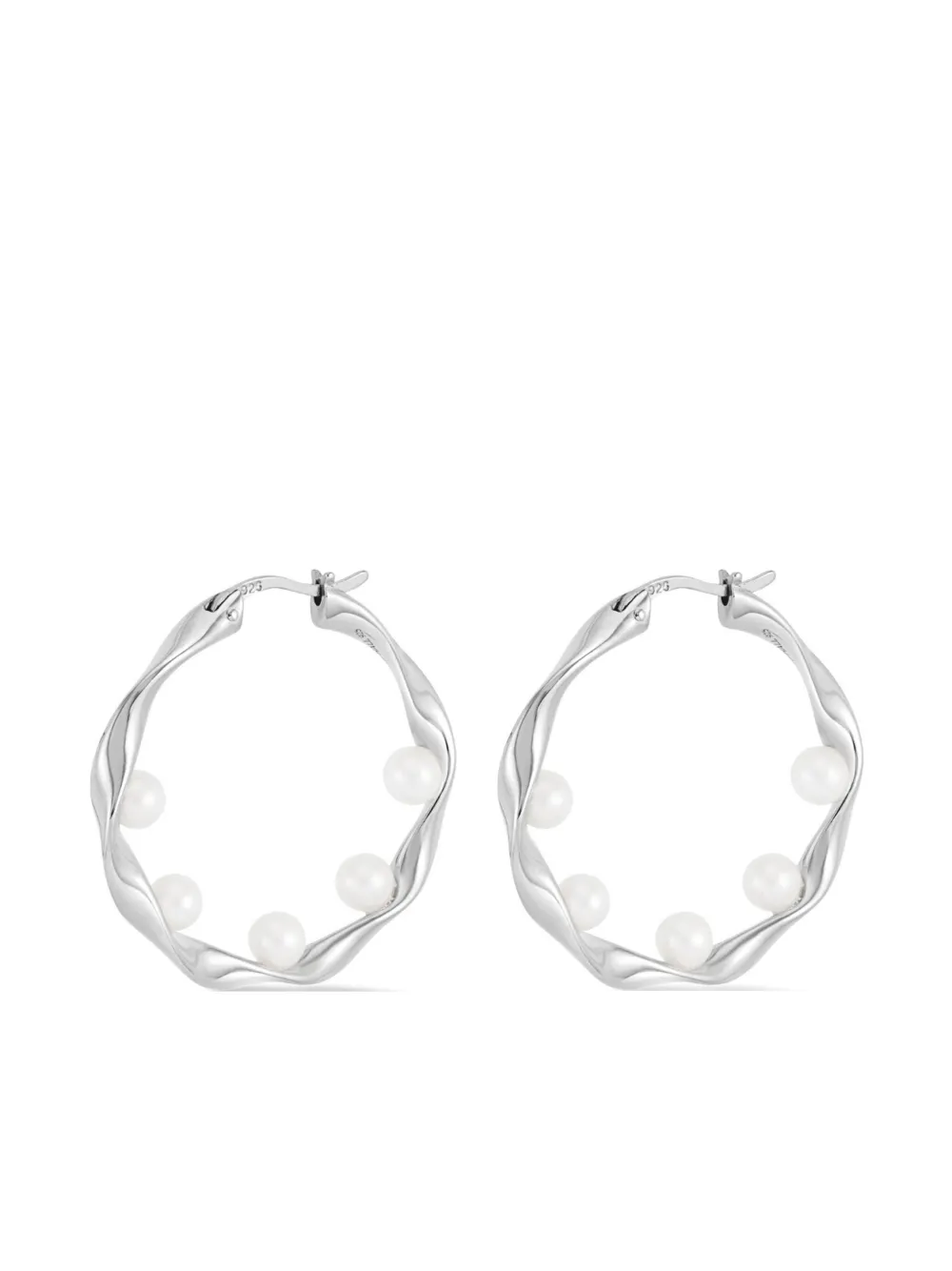 waterfall baroque pearl hoop earrings