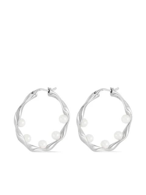 DOWER AND HALL waterfall baroque pearl hoop earrings