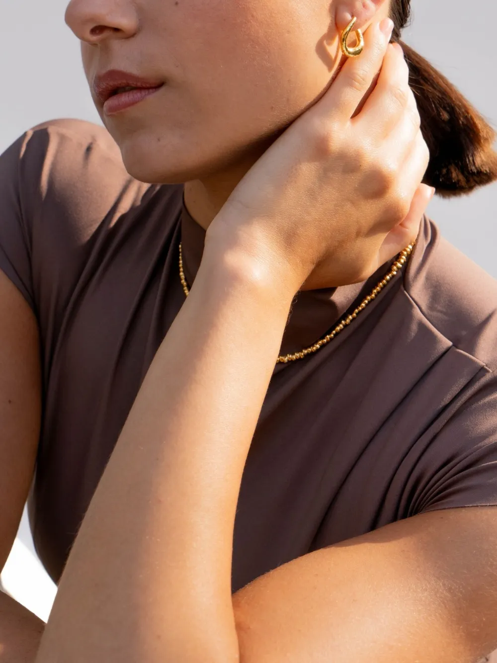 Dower & Hall Twist Huggie Hoop Earrings In Gold
