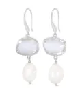 DOWER AND HALL pebble pearl drop earrings - White