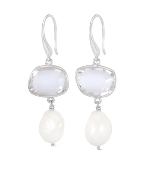 DOWER AND HALL boucles d'oreilles pendantes à perle de galet