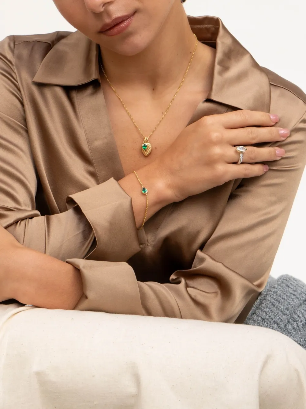 Dower & Hall Pear Chain Bracelet In Gold