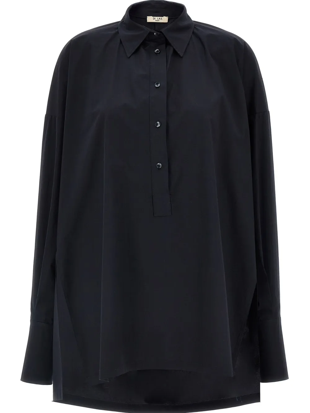 Di.la3 Pari' Blue Cotton Shirt In Black